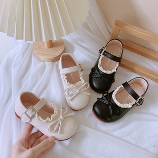 Tăng size Sz 21- 30 Giày Búp Bê Nơ Ren Vintage Khóa Vuông Cho Bé Gái K118