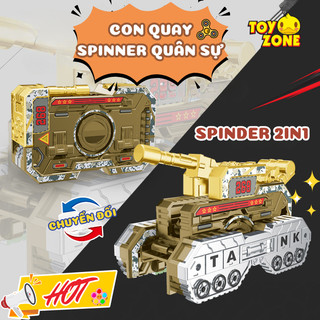 Đồ Chơi Con Quay Fidget Spinner Biến Hình Xe Quân Sự 2IN1 Chất Liệu Nhựa Cao Cấp- Đồ Chơi Con Quay Giải Trí, Giảm Stress
