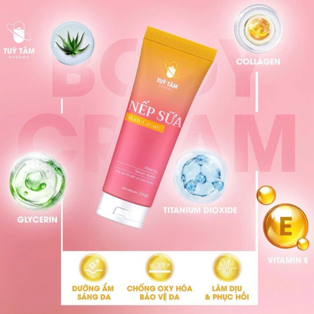 Kem body nếp sữa làm trắng da tự nhiên Skincare Nữ - Tùy Tâm Pharma