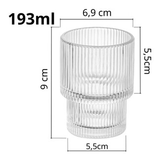 Ly Thuỷ Tinh, Cốc Thuỷ Tinh 2 Tầng Sọc Dọc Hãng Deli Cao Cấp Có 3 Size