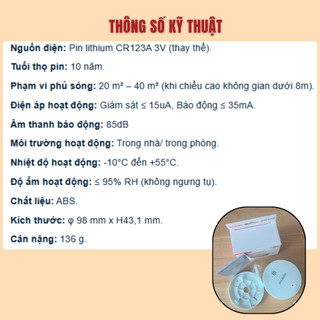 [Chính hãng] Đầu Báo K-h-ó-i Độc Lập dùng PIN Không Dây Của DAHUA-SA20A-P-in kín 10 năm-Lắp Đặt Dễ Dàng