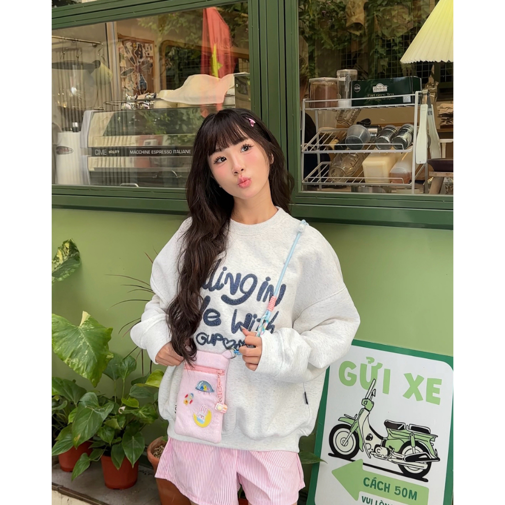 [BST TẾT] Áo Sweater Nỉ Dày Form Boxy Tay Phồng Thêu Xù Unisex Local Brand GUPO - SWT02 | BigBuy360 - bigbuy360.vn