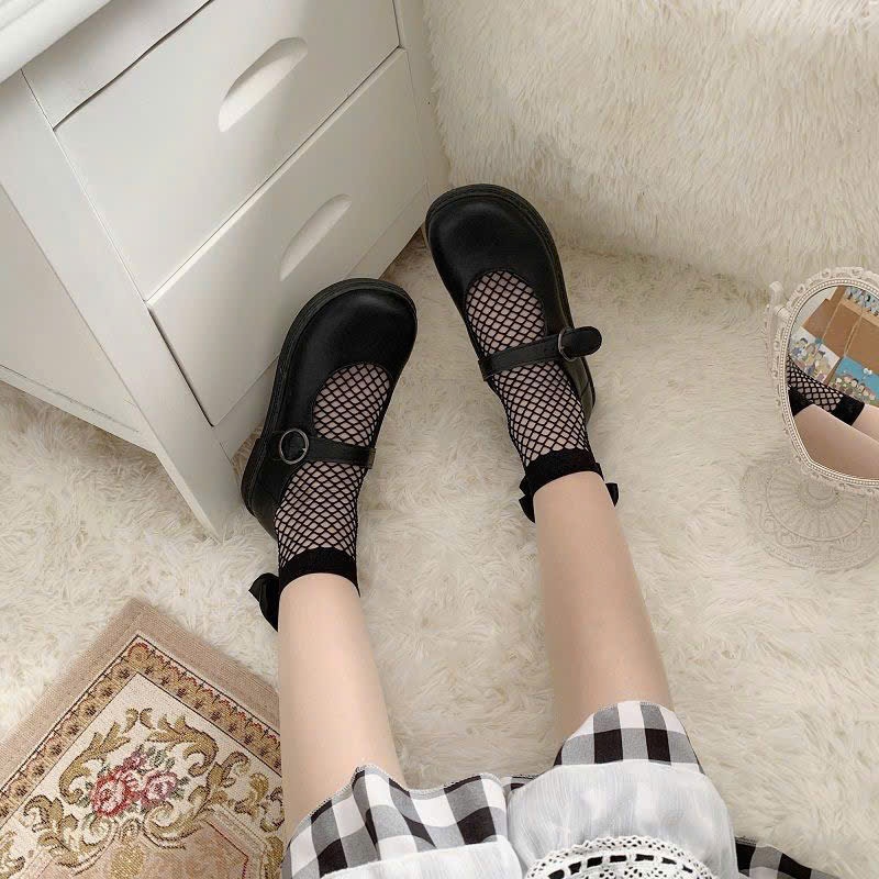 Tất Lưới Nữ Dandal Cổ Chân Nơ To Đáng Yêu Siêu Xinh Hàn Quốc, Chất Lưới Co Giãn Mềm, 2 Màu Trắng Đen