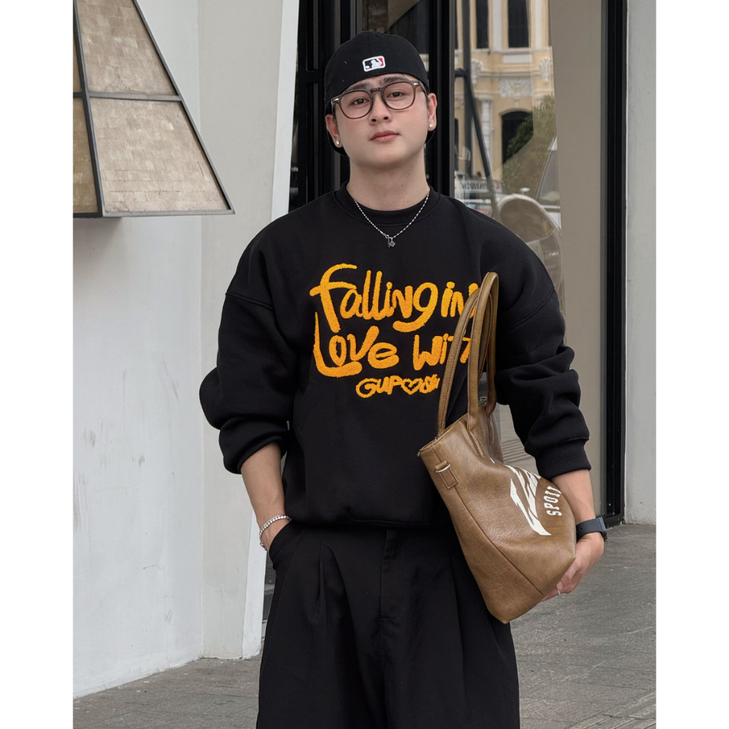 [BST TẾT] Áo Sweater Nỉ Dày Form Boxy Tay Phồng Thêu Xù Unisex Local Brand GUPO - SWT02 | BigBuy360 - bigbuy360.vn