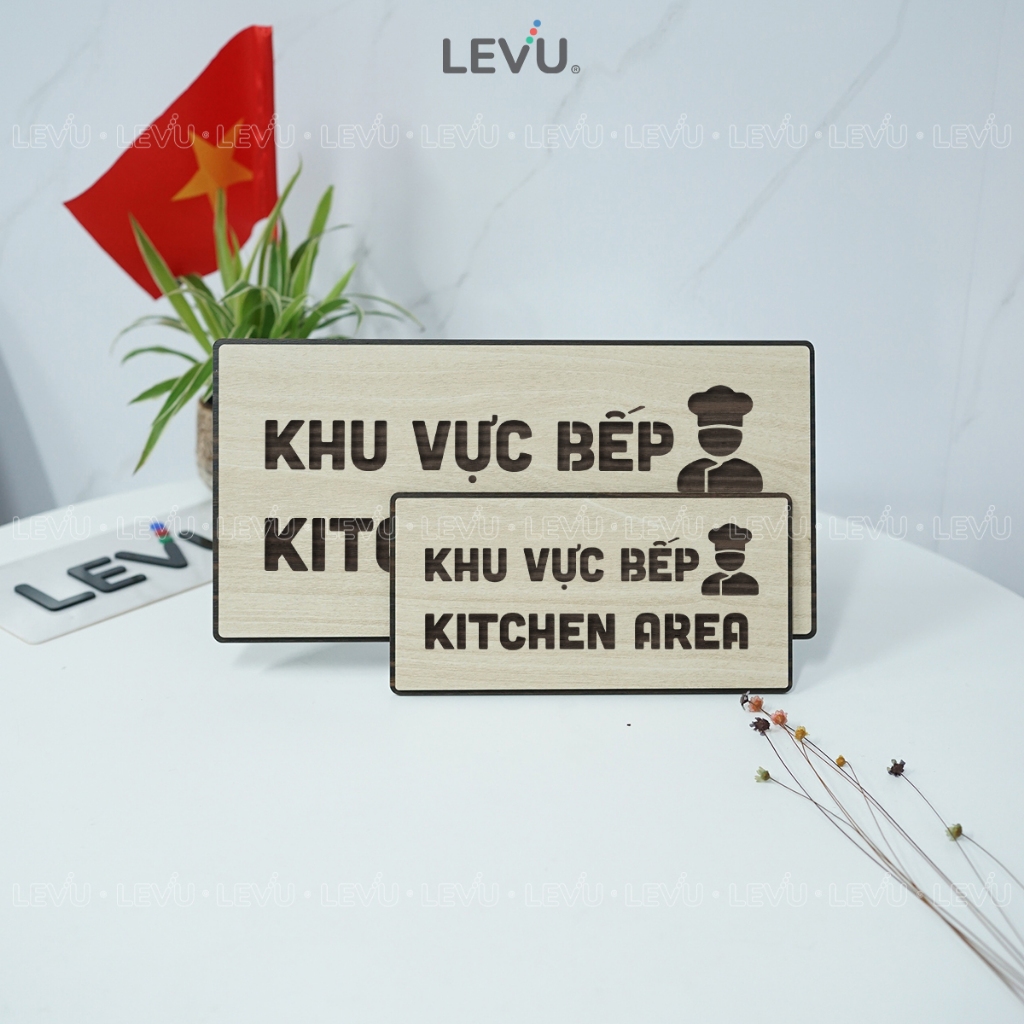 Bảng gỗ trang trí khu vực bếp "Kitchen Area" BG94 decor nhà hàng