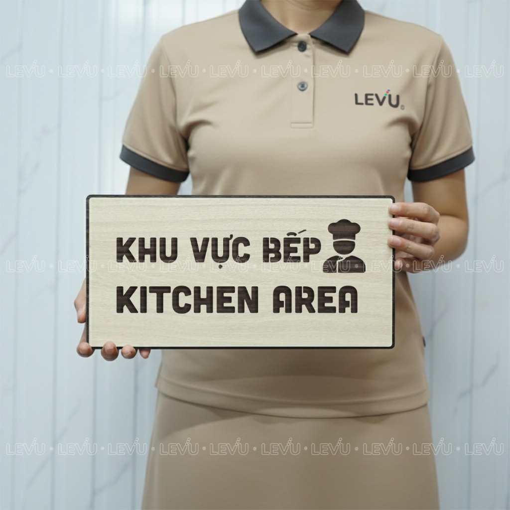 Bảng gỗ trang trí khu vực bếp "Kitchen Area" BG94 decor nhà hàng