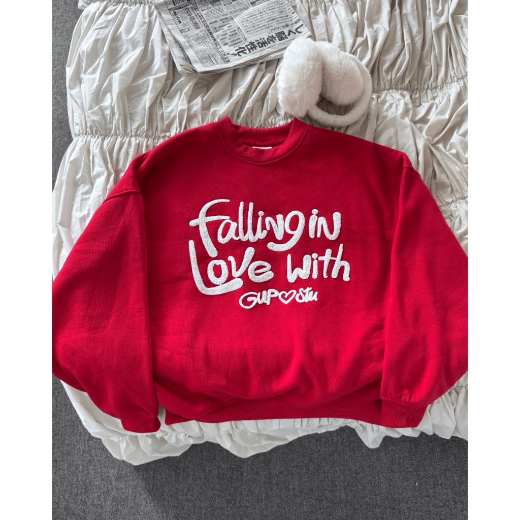 [BST TẾT] Áo Sweater Nỉ Dày Form Boxy Tay Phồng Thêu Xù Unisex Local Brand GUPO - SWT02 | BigBuy360 - bigbuy360.vn