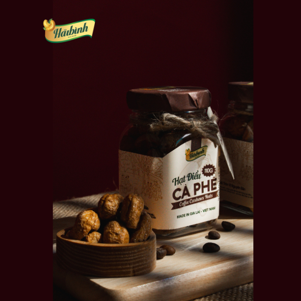 Hạt điều cà phê Hải Bình Gia Lai 110Gr - Hũ - Ăn Vặt (Còn vỏ lụa, date mới) Food Nuts
