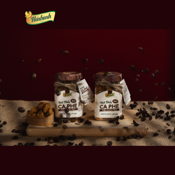 Hạt điều cà phê Hải Bình Gia Lai 110Gr - Hũ - Ăn Vặt (Còn vỏ lụa, date mới) Food Nuts