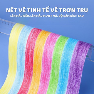 Màu sáp dầu bút an toàn cho bé - Bút sáp màu 12/24/36  màu nổi bật với công nghệ không dính tay và bám màu tốt