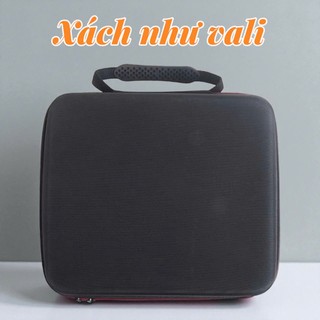 Hộp Đựng Micro 4 Ngăn Cao Cấp – Chống Nước, Chống Ẩm, Vải EVA Bền Đẹp – Có Quai Xách & 2 Khoá Kéo