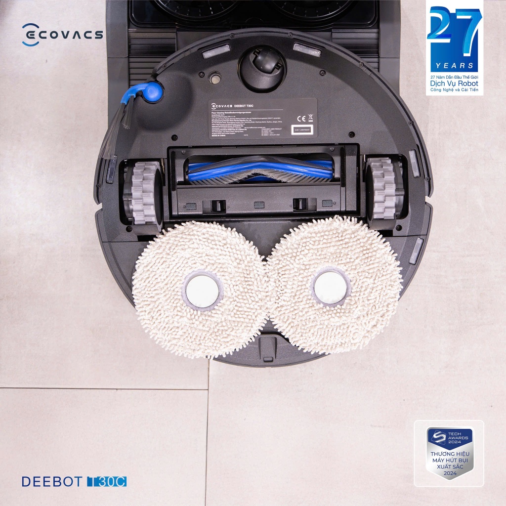 Robot Hút Bụi Lau Nhà Ecovacs Deebot T30C 2026 - 20.000 Pa - Giặt giẻ nước nóng - BH 24 tháng