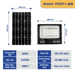 Đèn Pha Năng Lượng Mặt Trời TP SOLAR Công Suất 200W, 300W, 600W Chiếu Sáng 100-300m2, Vỏ Hợp Kim Nhôm, Sáng Xuyên Đêm — ảnh 3