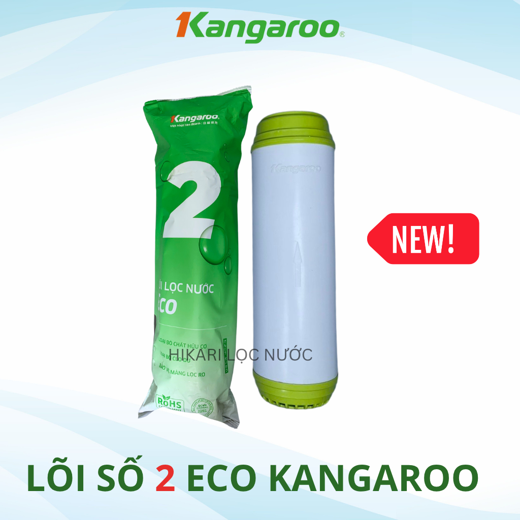 Lõi lọc thô số 2 Kangaroo Extra than hoạt tính chính hãng dùng cho máy loc nước RO có 3 cốc lọc thô 10Inch