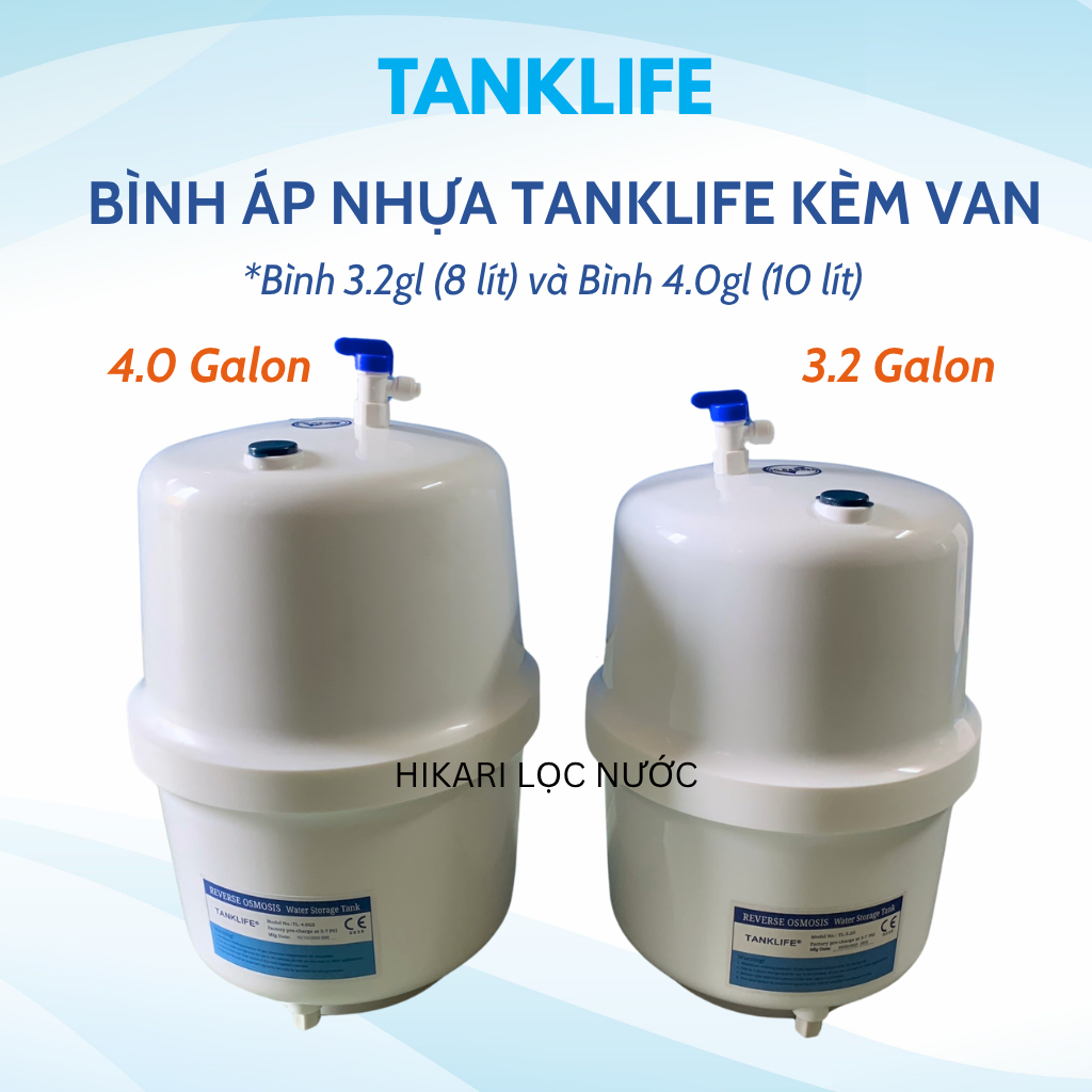Bình Áp Tích nước tinh khiết RO FORSETI dung tích 3.2G và 4.0G tặng kèm van