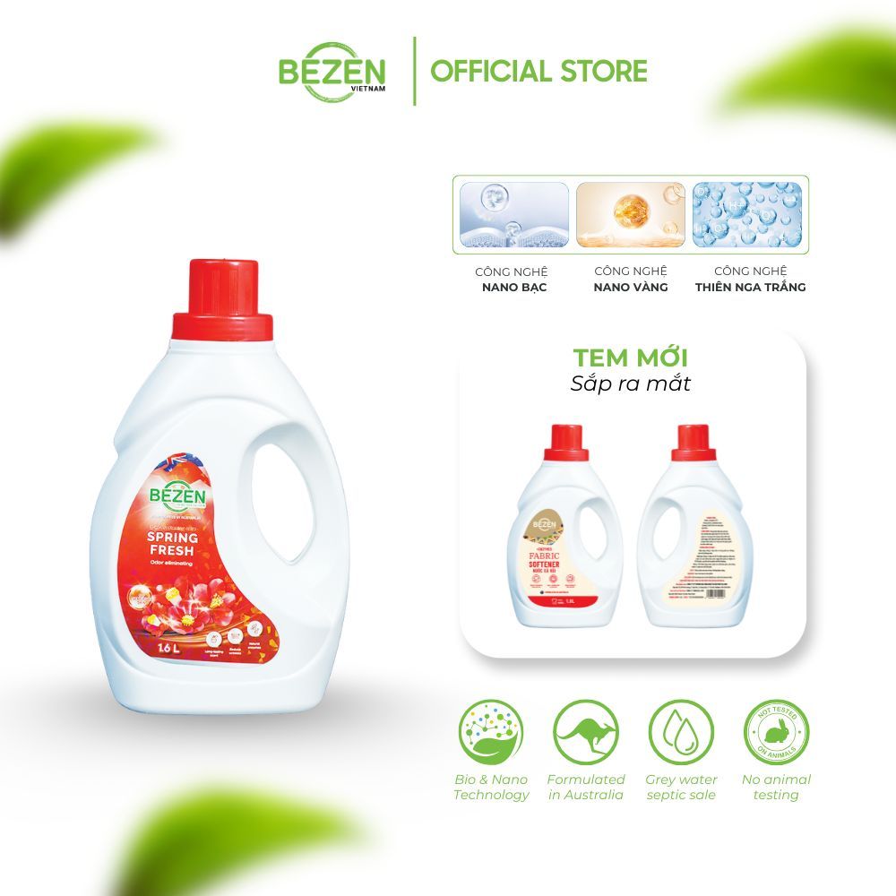Xả Vải BEZEN 1.6kg Mềm vải – Kháng khuẩn – Lưu hương bền lâu