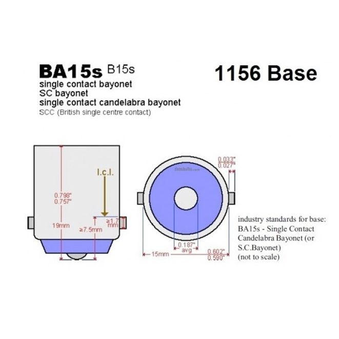 Bóng Đèn Xi Nhan/ Đèn Lùi 1 Tóc S25/ BA15S/ P21W/ 1156/ Chân Thẳng Đối Xứng-BSOZZ Made In Thailand