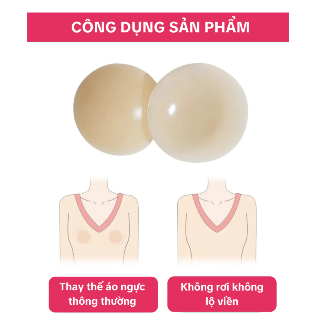 Miếng Dán Ngực Silicone ADORE Nhiệt Tự Thân Không Keo Mỏng Nhẹ Tàng Hình - Adore Global