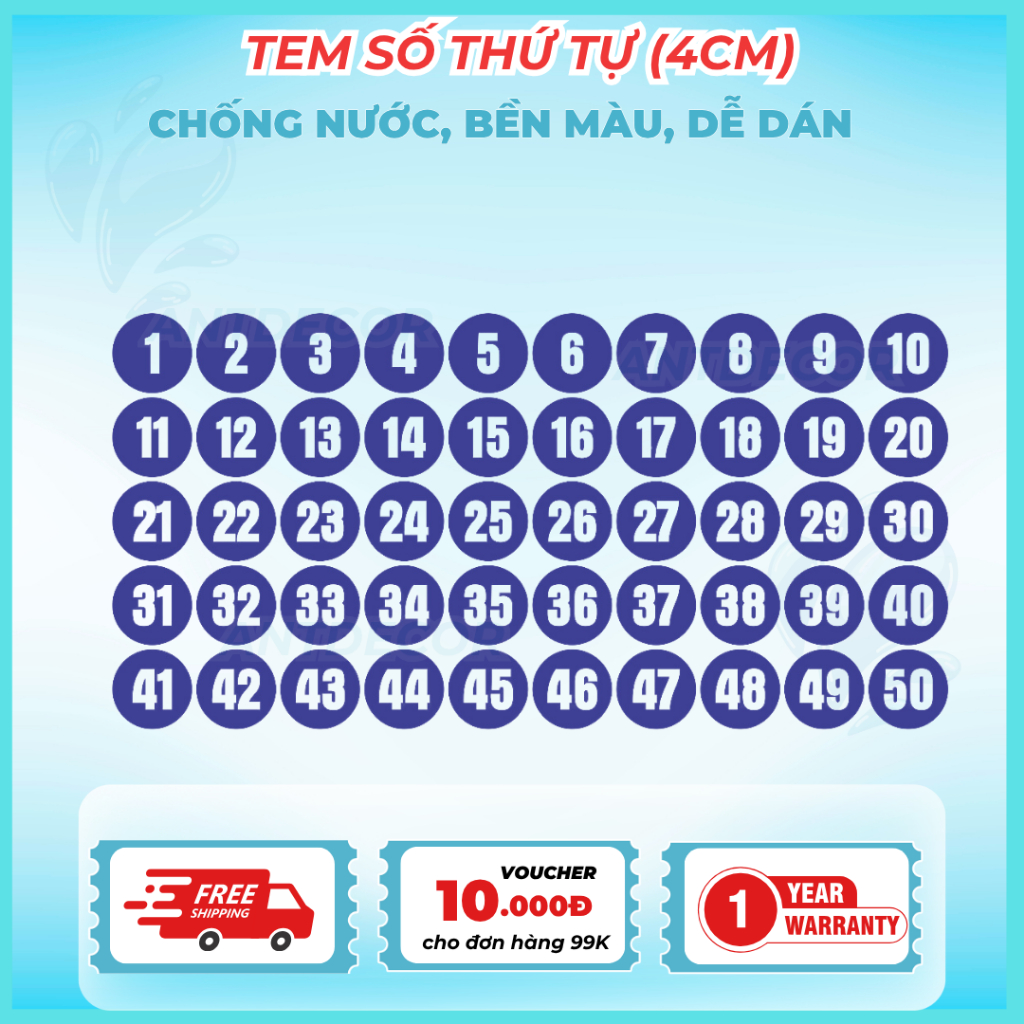 Tem Dán (4cm) Số Từ 1 đến 200 – Giải Pháp Đánh Số Nhanh Chóng và Hiệu Quả