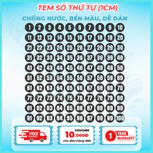 Decal Dán (1cm) Số Từ 1 đến 600 – Giải Pháp Đánh Số Siêu Tiện Lợi, Tiết Kiệm Thời Gian