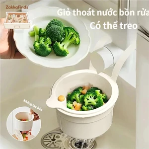 Giỏ Lọc Rác Thông Minh Treo Vòi - Xả Rác Một Chạm, Bếp Sạch Không Tắc Nghẽn