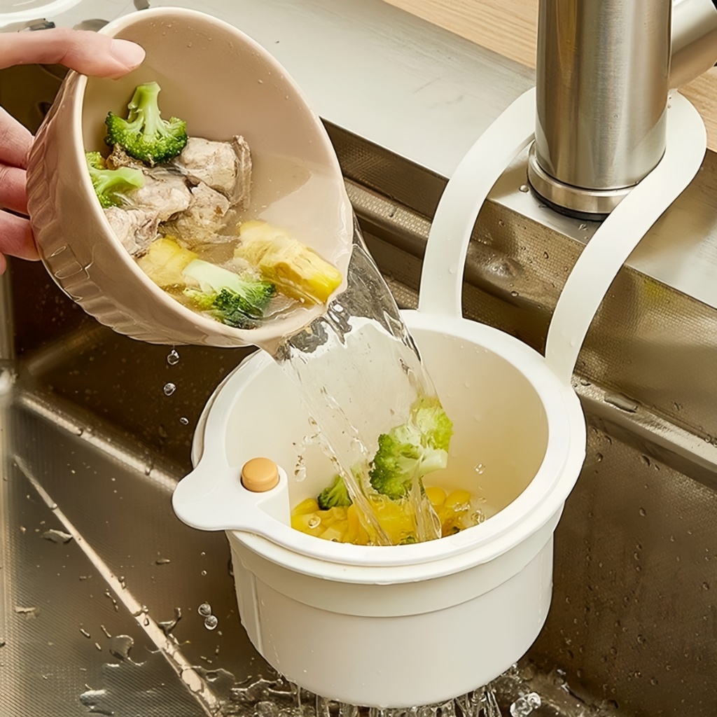 Giỏ Lọc Rác Thông Minh Treo Vòi - Xả Rác Một Chạm, Bếp Sạch Không Tắc Nghẽn