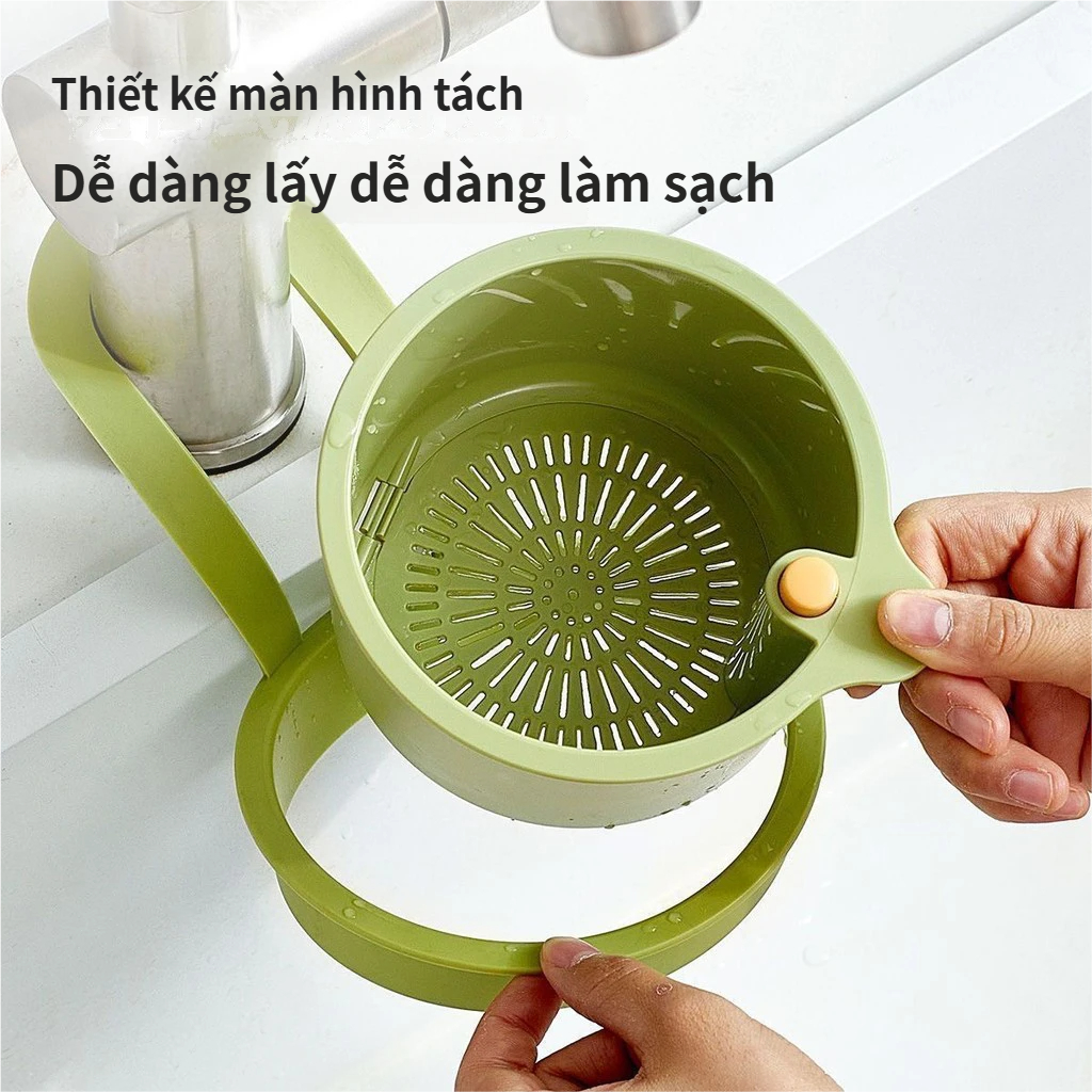 Giỏ Lọc Rác Thông Minh Treo Vòi - Xả Rác Một Chạm, Bếp Sạch Không Tắc Nghẽn
