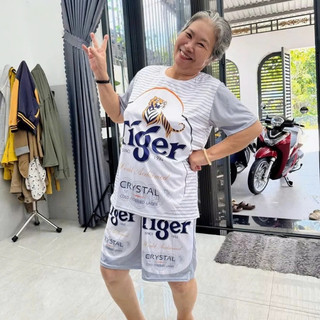 Bộ thể thao nam nữ TIGER BẠC áo tay ngắn quần short dáng rộng thời trang ,Bộ đùi Ngắn Tập Gym KL2