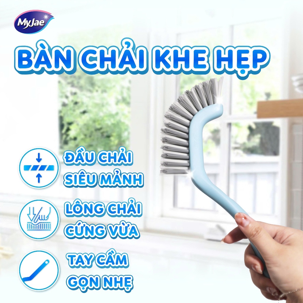 [Võ Hà Linh x MyJae] COMBO 4 Bàn Chải Khe Hẹp MyJae Đầu Chổi Siêu Mảnh Tay Cầm Gọn Nhẹ