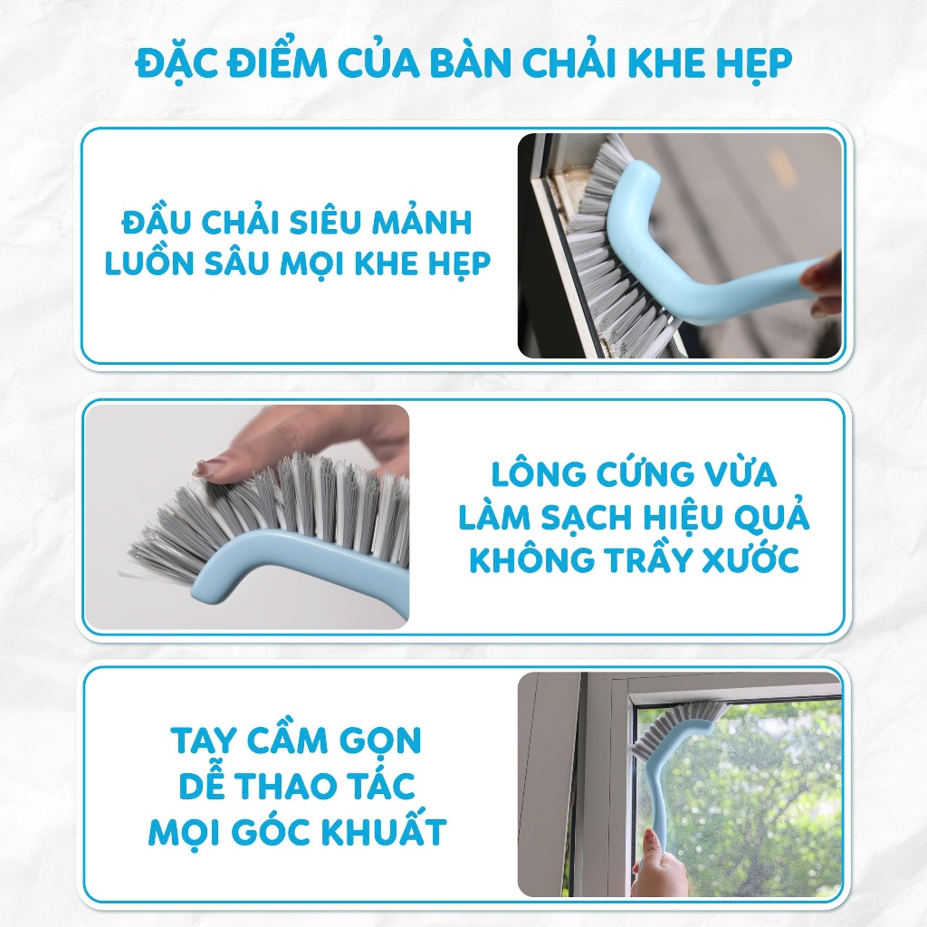 [Võ Hà Linh x MyJae] COMBO 4 Bàn Chải Khe Hẹp MyJae Đầu Chổi Siêu Mảnh Tay Cầm Gọn Nhẹ