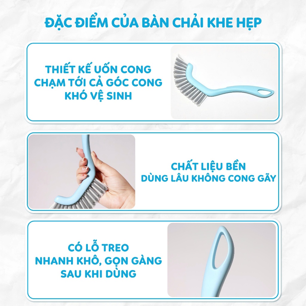[Võ Hà Linh x MyJae] COMBO 4 Bàn Chải Khe Hẹp MyJae Đầu Chổi Siêu Mảnh Tay Cầm Gọn Nhẹ