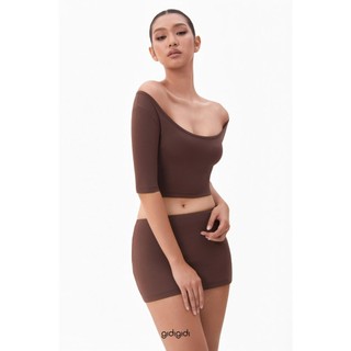 GIDIGIDI - IVY TOP 10507 áo chất thun co giãn dáng trễ vai tay lỡ mix nhiều kiểu basic