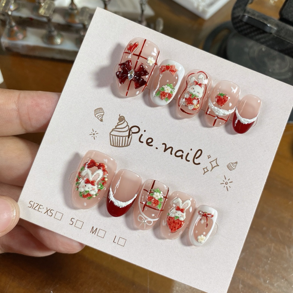 432. nailbox thỏ dâu