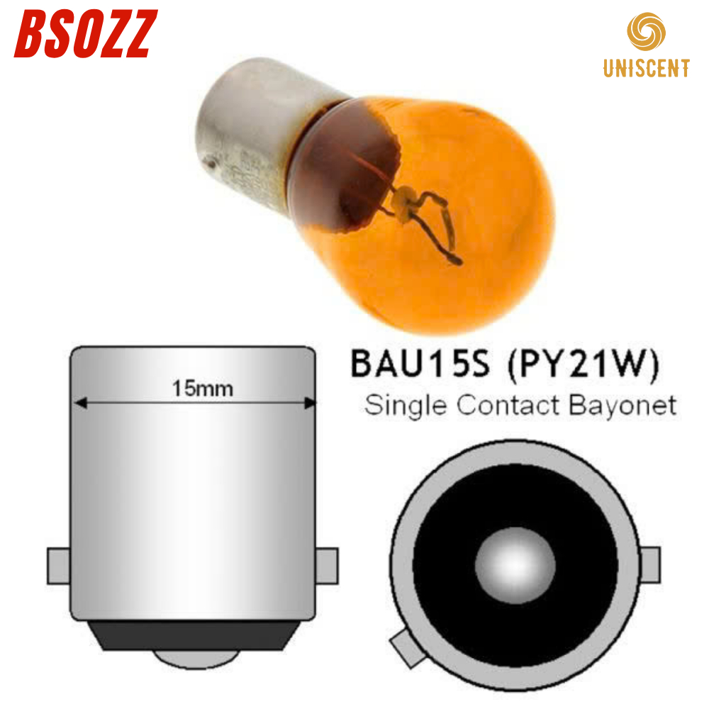 Bóng Đèn Xi Nhan Chân Lệch 150°/ Đèn Tín Hiệu 1 Tóc S25-BAU15S/ PY21W/ 7507/ 1156A- BSOZZ Thái Lan