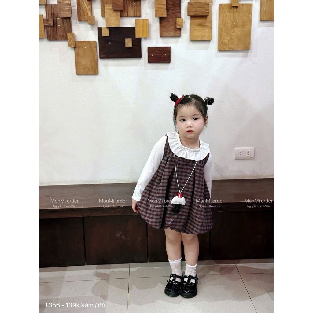 (Bon Kids) TD278 Set Váy Bí Ngô Kèm Áo Giữ Nhiệt  Cho Bé 6-18kg