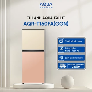 [Live 12.12] Tủ lạnh AQUA 130 lít ngăn đá trên AQR-T160FA(GGN) - Màu Be hồng - Freeship toàn quốc - Bảo hành 2năm