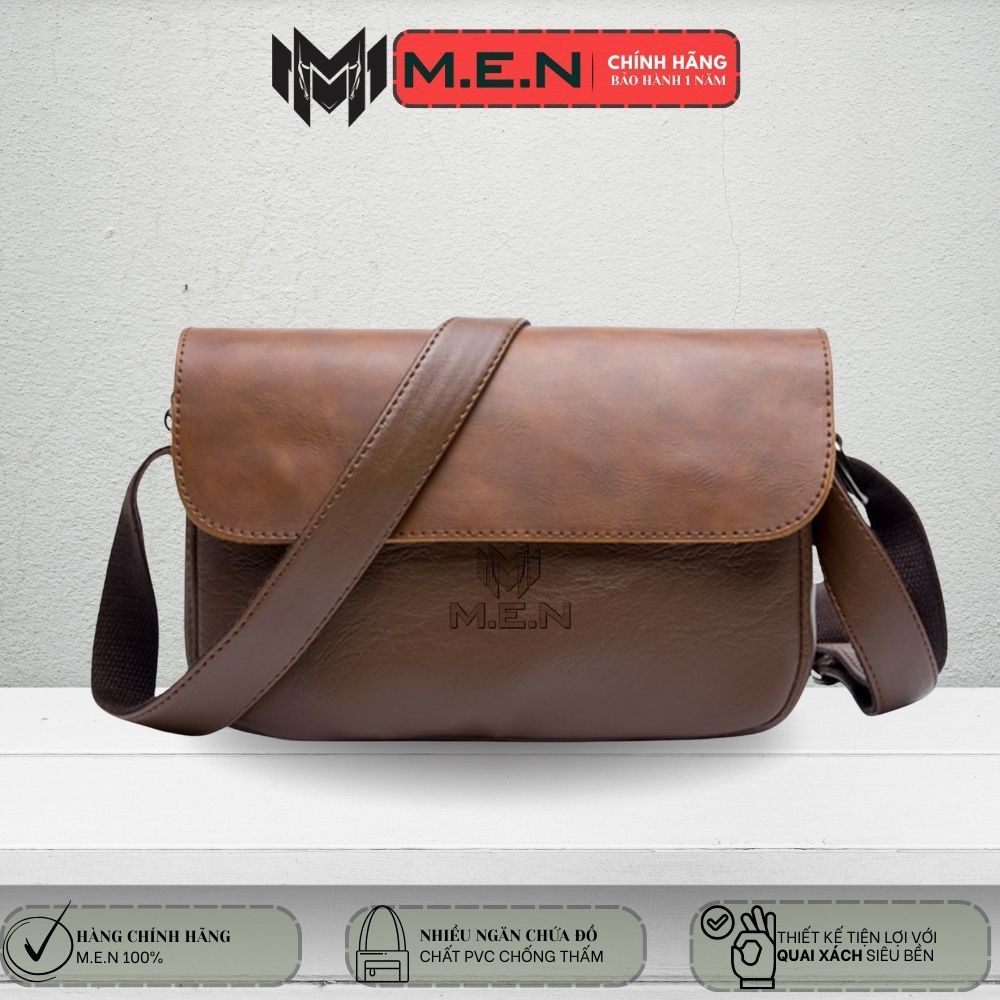 Túi đeo chéo da trơn Plain M.E.N tiện lợi [GIÁ GỐC]