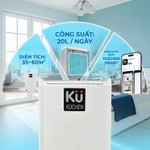 Máy hút ẩm KUCHEN KU LLH 2025 công suất 20L/Diện tích phòng 35 ~ 60 mét vuông- Bảo hành 3 năm — ảnh 2