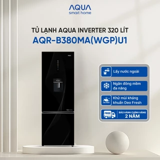 [Live 12.12] Tủ lạnh Aqua Inverter 320 lít AQR-B380MA(WGP)U1 - Bảo hành 2 năm - Freeship toàn quốc
