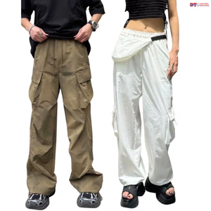 Quần Dài Ống Rộng Vải KaKi Loại Đẹp Túi Hộp Cạp Chun Dây Rút Dễ Phối Đồ lên form cực k1
