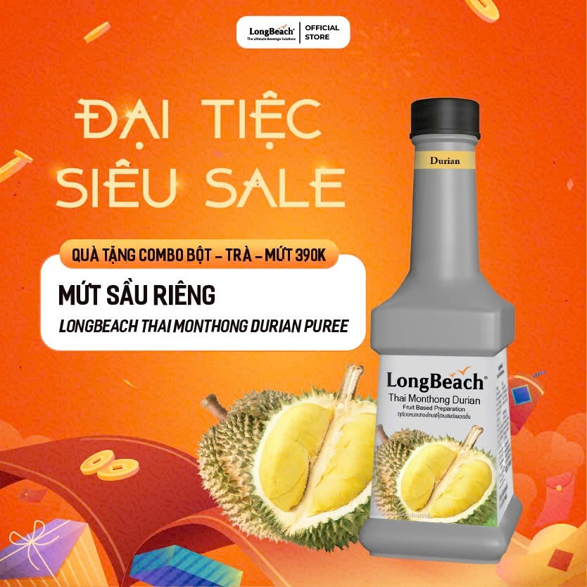 Mứt Sầu riêng MonThong- LongBeach Thai MonThong Durian Fruit Based Preparation 900ml