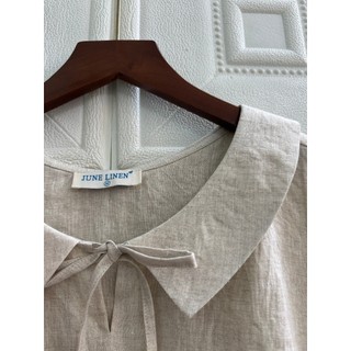 Áo cổ sen linen tưng washed - JUNE LINEN. A34