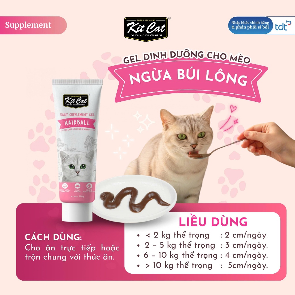 Gel Dinh Dưỡng Cho Mèo Kitcat 120g Hỗ Trợ Tăng Cân, Hỗ Trợ Tiết Niệu, Giảm Búi Lông
