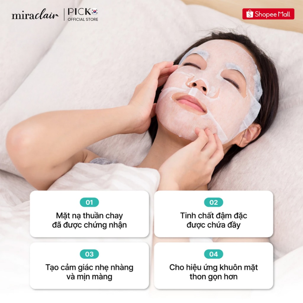 Combo mix mặt nạ dưỡng da thuần chay Hàn Quốc MIRACLAIR serum mask 23G