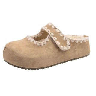 (Sẵn nâu 38) Giày Sục Lông, Giày Birkenstock Đế Xuồng Dành Cho Nữ – Phong Cách Mới Thu/Đông 2025