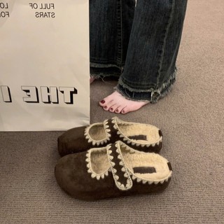 (Sẵn nâu 38) Giày Sục Lông, Giày Birkenstock Đế Xuồng Dành Cho Nữ – Phong Cách Mới Thu/Đông 2025