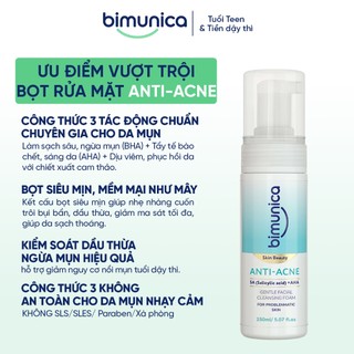 Bọt Rửa Mặt Cho Da Mụn BIMUNICA GENTLE FOAMING CLEANSER FOR ACNE-PRONE SKIN 150ML