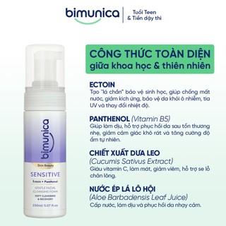 Bọt Rửa Mặt Cho Da Nhạy Cảm BIMUNICA GENTLE FOAMING CLEANSER FOR SENSITIVE SKIN 150ML
