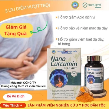 Viên uống Nanocurcumin Nghệ giảm viêm loét dạ dày, trào ngược dạ dày, đại tràng H/ 30 và H/20 gói