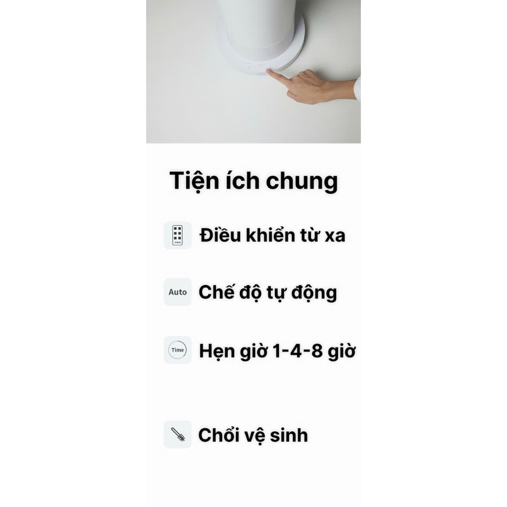 Máy Bù Ẩm Miro Tower 9L - Công suất 784ml/h, Điều khiển Sương Ấm 60°C - Kết nối Smart Home Alexa, Google Home - Siêu Êm